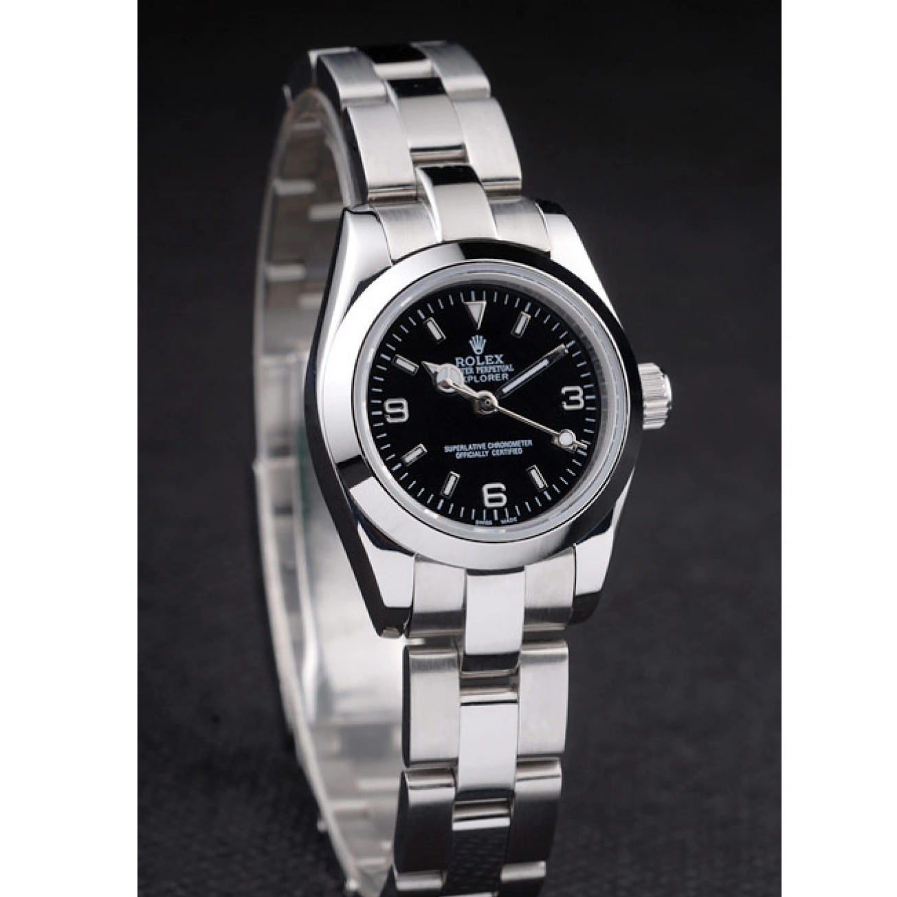 MiroTime 0715 Rolex Explorer Polished Stainless Steel Black Dial 98089